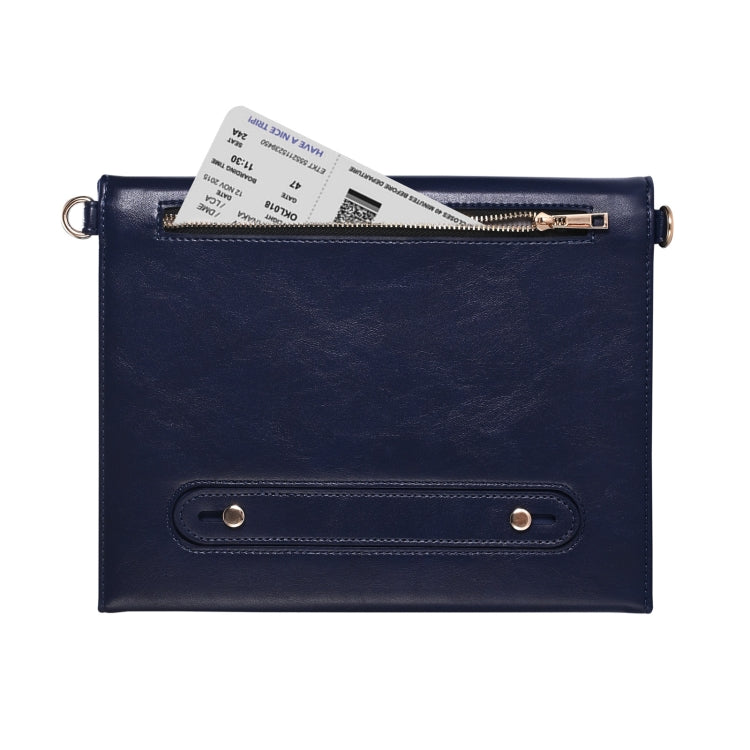 3-fold Zipper Leather Tablet Case Crossbody Pocket Bag For iPad mini 5 / 4 / 3 / 2 / 1