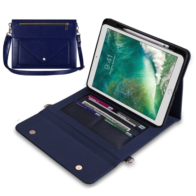 3-fold Zipper Leather Tablet Case Crossbody Pocket Bag For iPad 10.2 2019 / 2020 / 2021 / Air 2019 10.5