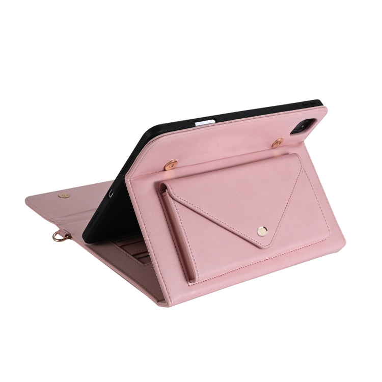 For iPad Pro 11 2022 / 2021 / 2020 / 2018 3-fold Zipper Leather Tablet Case Crossbody Pocket Bag