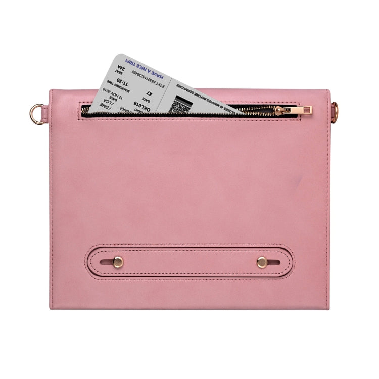 3-fold Zipper Leather Tablet Case Crossbody Pocket Bag For iPad Pro 12.9 2018 / 2020 / 2021