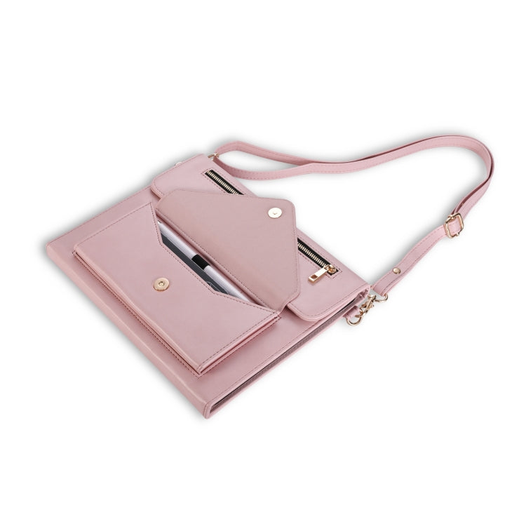 3-fold Zipper Leather Tablet Case Crossbody Pocket Bag For iPad Pro 12.9 2018 / 2020 / 2021