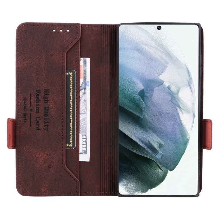 For Samsung Galaxy S22 Ultra 5G Magnetic Clasp Flip Leather Phone Case