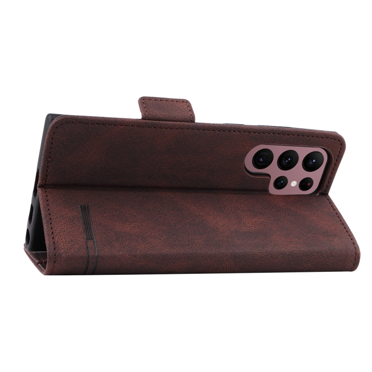 For Samsung Galaxy S22 Ultra 5G Magnetic Clasp Flip Leather Phone Case