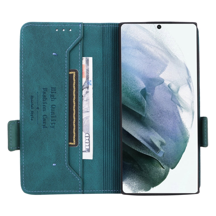 For Samsung Galaxy S22 Ultra 5G Magnetic Clasp Flip Leather Phone Case