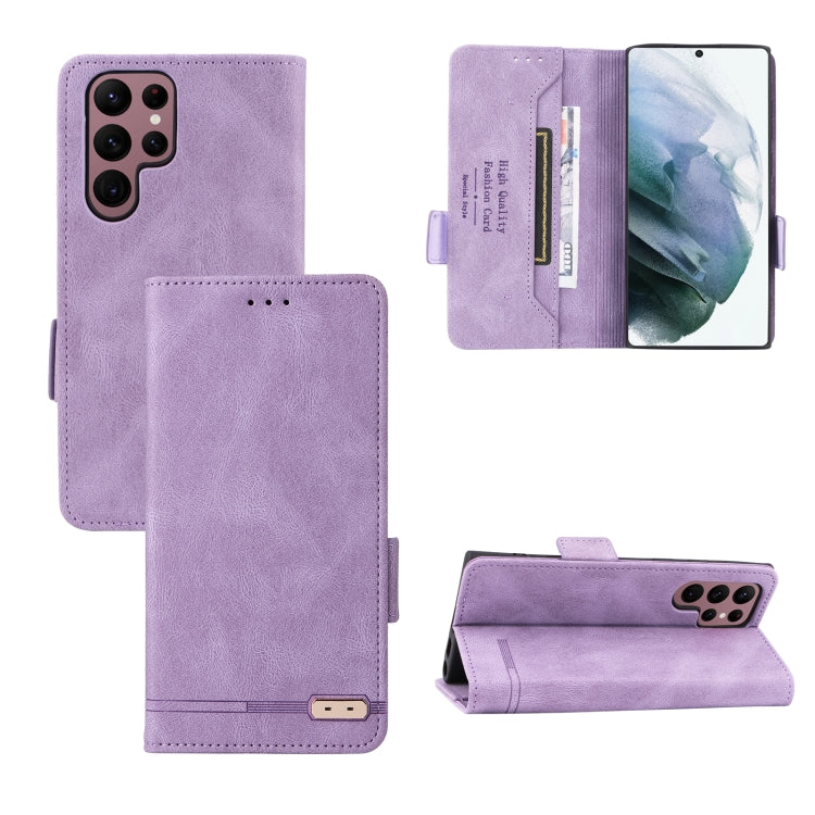 For Samsung Galaxy S22 Ultra 5G Magnetic Clasp Flip Leather Phone Case