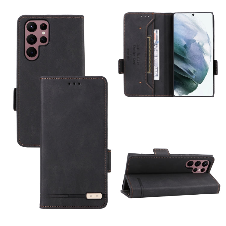For Samsung Galaxy S22 Ultra 5G Magnetic Clasp Flip Leather Phone Case