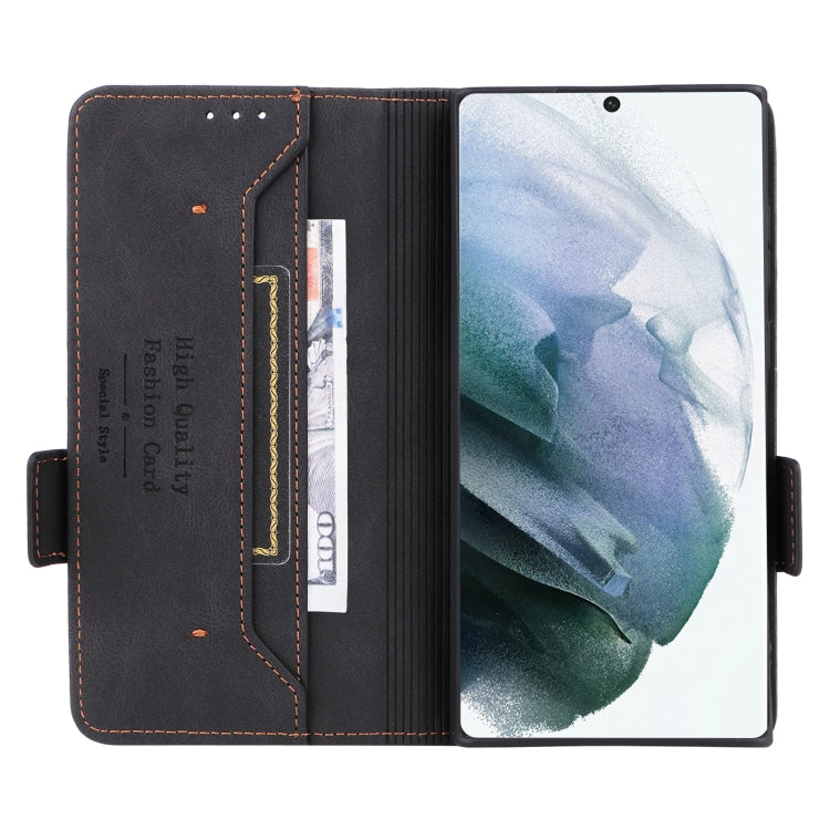 For Samsung Galaxy S22 Ultra 5G Magnetic Clasp Flip Leather Phone Case