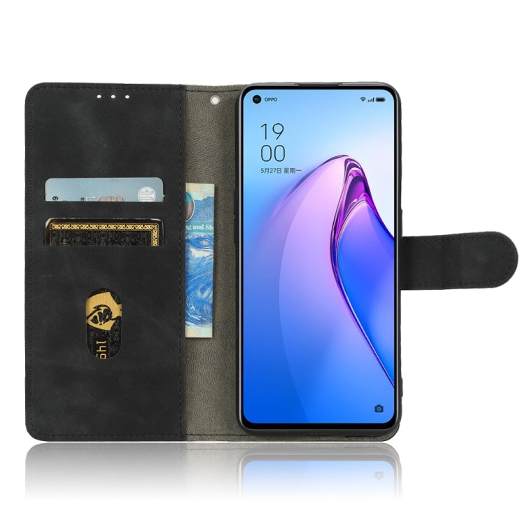 For OPPO Reno8 5G Skin Feel Magnetic Flip Leather Phone Case