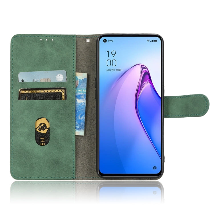 For OPPO Reno8 5G Skin Feel Magnetic Flip Leather Phone Case