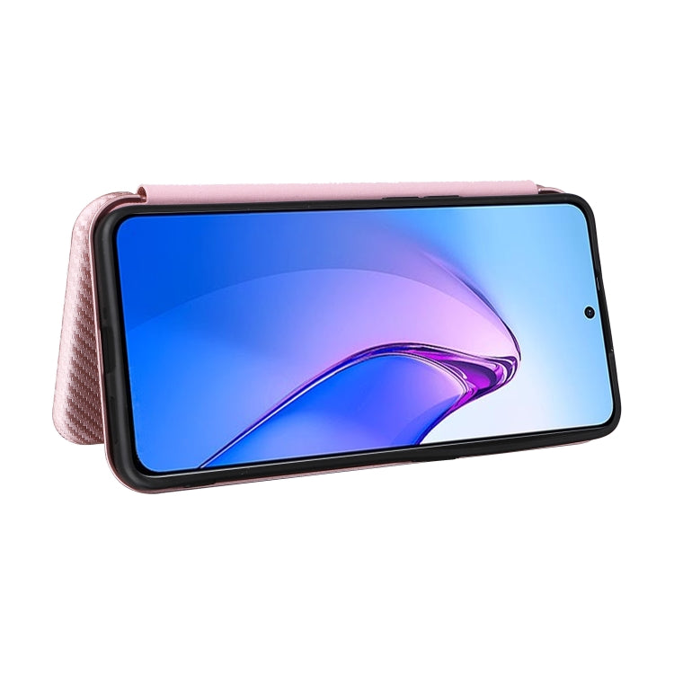 For OPPO Reno8 Pro / Reno8 Pro+ Carbon Fiber Texture Flip Leather Phone Case