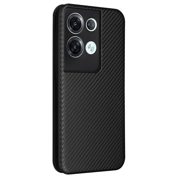 For OPPO Reno8 Pro / Reno8 Pro+ Carbon Fiber Texture Flip Leather Phone Case