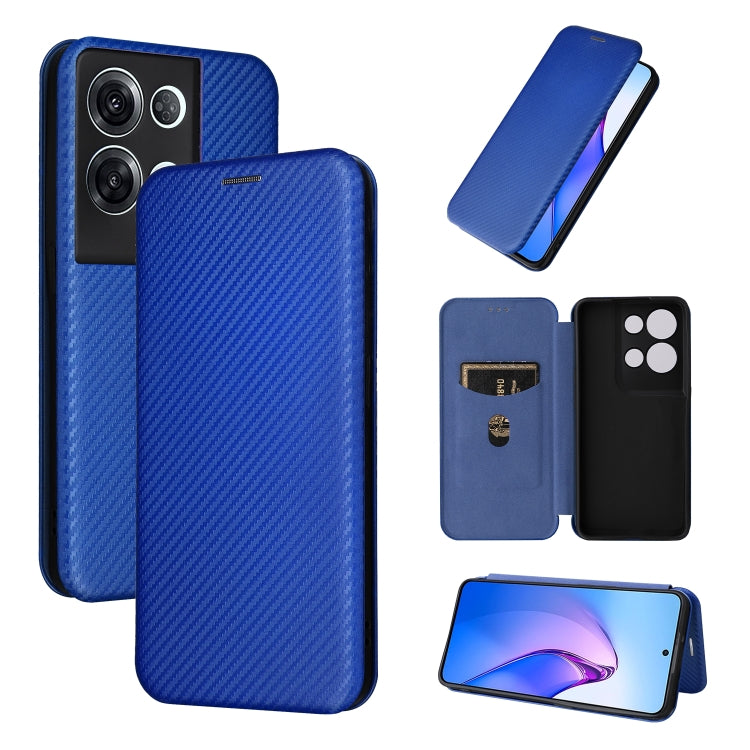 For OPPO Reno8 Pro / Reno8 Pro+ Carbon Fiber Texture Flip Leather Phone Case