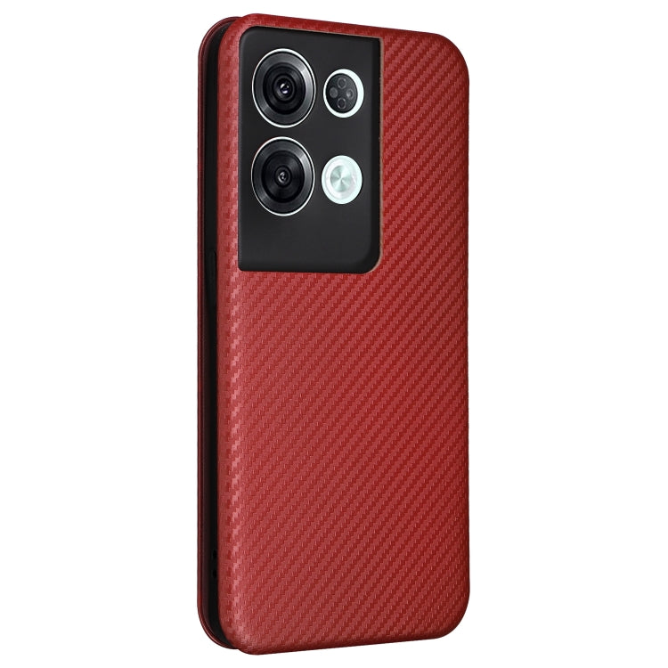 For OPPO Reno8 Pro / Reno8 Pro+ Carbon Fiber Texture Flip Leather Phone Case