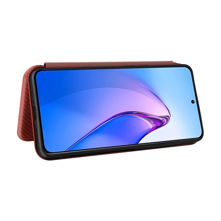 For OPPO Reno8 Pro / Reno8 Pro+ Carbon Fiber Texture Flip Leather Phone Case