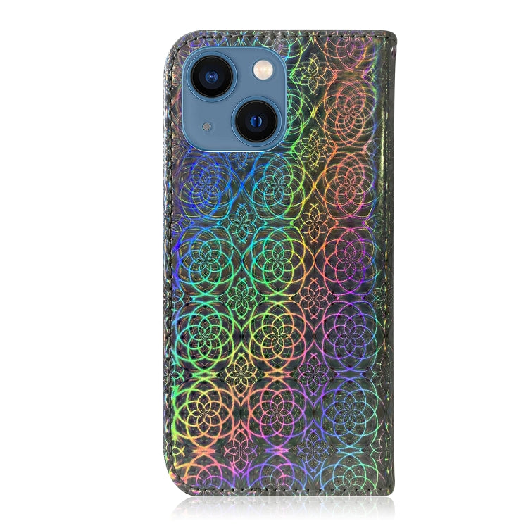 For iPhone 14 Colorful Magnetic Buckle Leather Phone Case