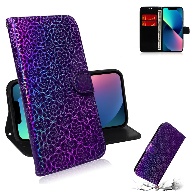 For iPhone 14 Colorful Magnetic Buckle Leather Phone Case