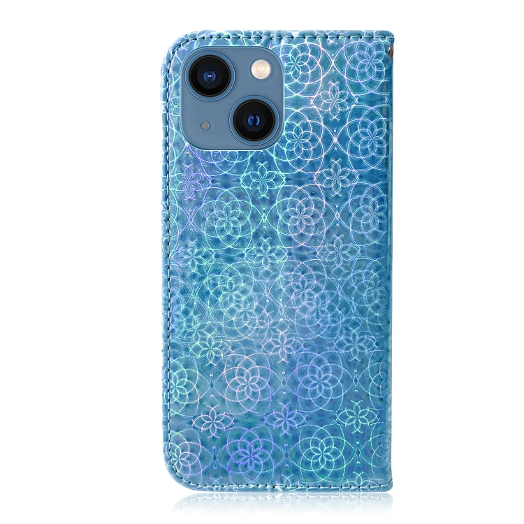 For iPhone 14 Colorful Magnetic Buckle Leather Phone Case