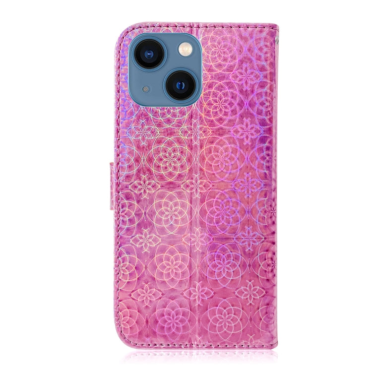 For iPhone 14 Plus Colorful Magnetic Buckle Leather Phone Case