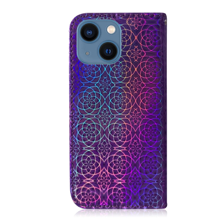 For iPhone 14 Plus Colorful Magnetic Buckle Leather Phone Case