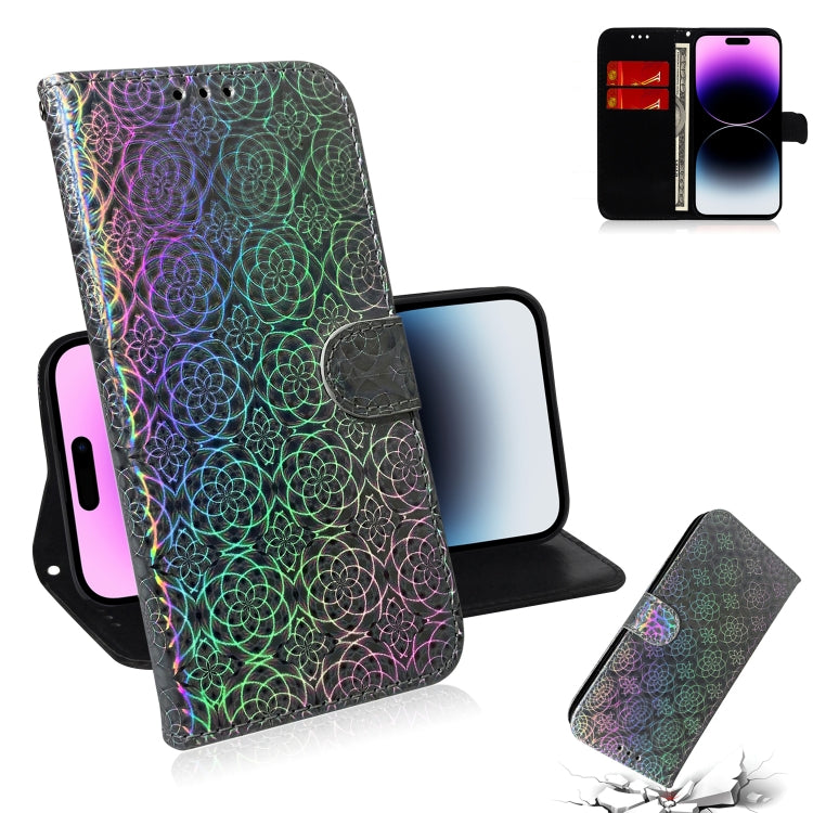 For iPhone 14 Pro Colorful Magnetic Buckle Leather Phone Case