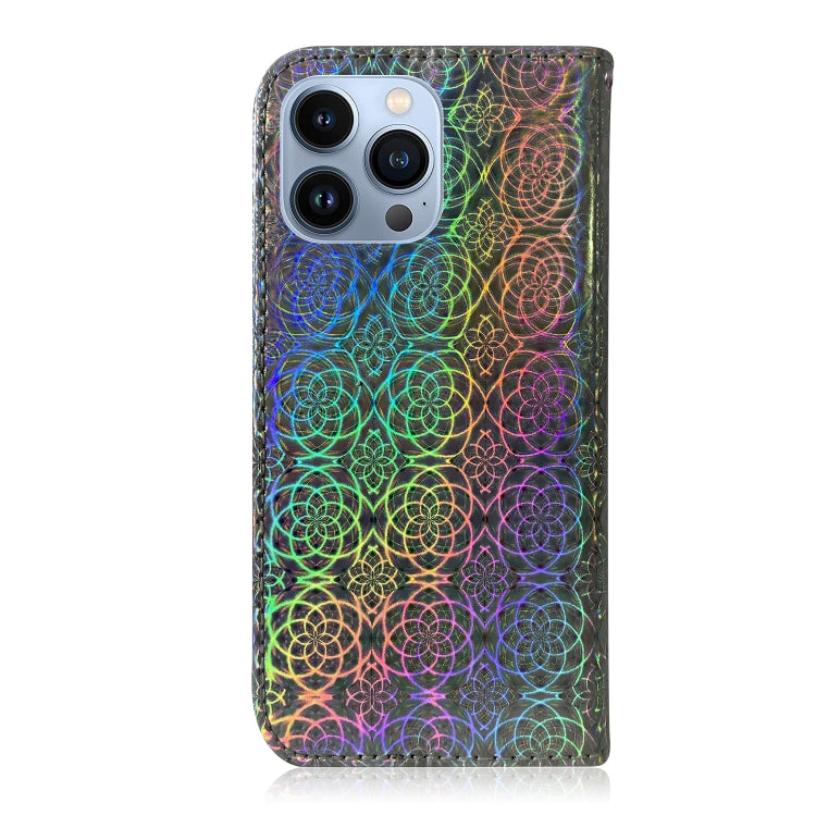 For iPhone 14 Pro Colorful Magnetic Buckle Leather Phone Case