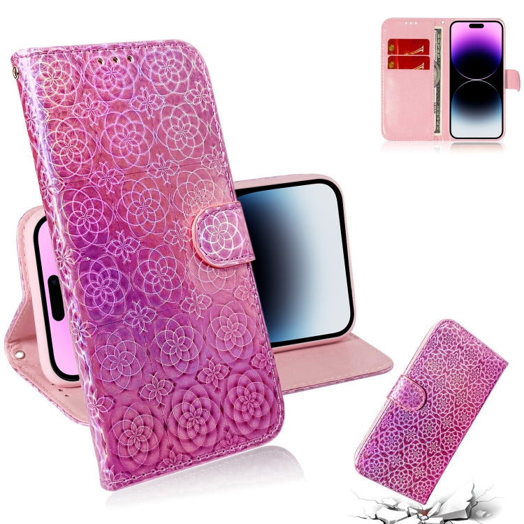 For iPhone 14 Pro Max Colorful Magnetic Buckle Leather Phone Case