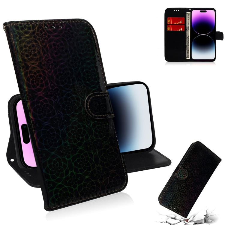 For iPhone 14 Pro Max Colorful Magnetic Buckle Leather Phone Case