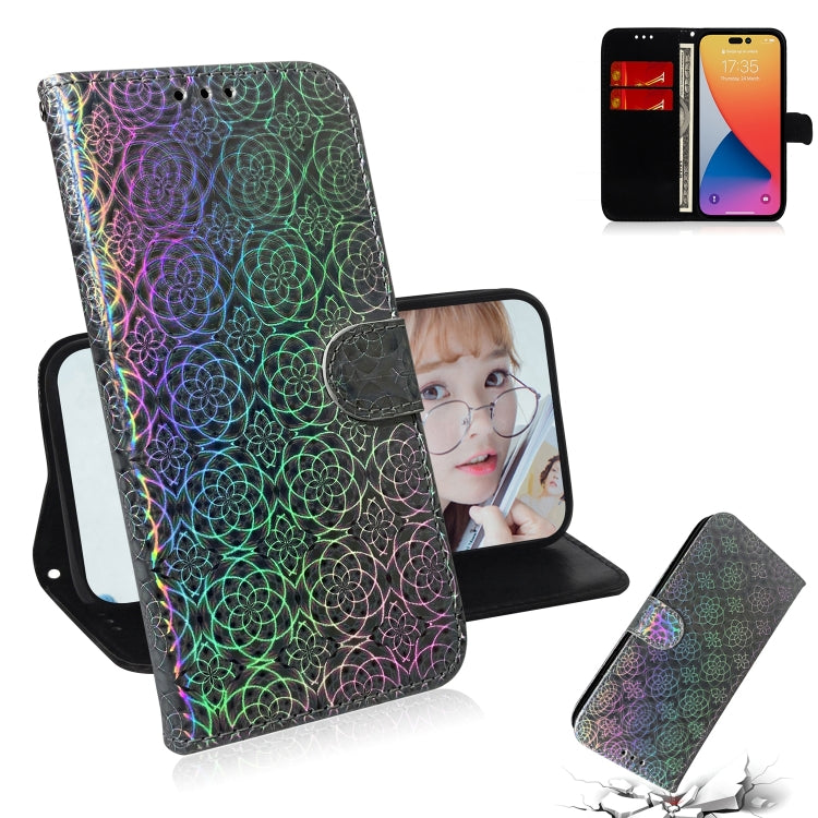 For iPhone 14 Pro Max Colorful Magnetic Buckle Leather Phone Case