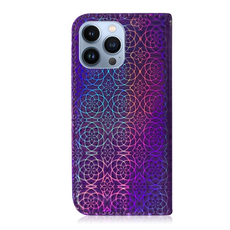 For iPhone 14 Pro Max Colorful Magnetic Buckle Leather Phone Case