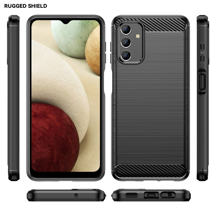 For Samsung Galaxy A04s Brushed Texture Carbon Fiber TPU Case