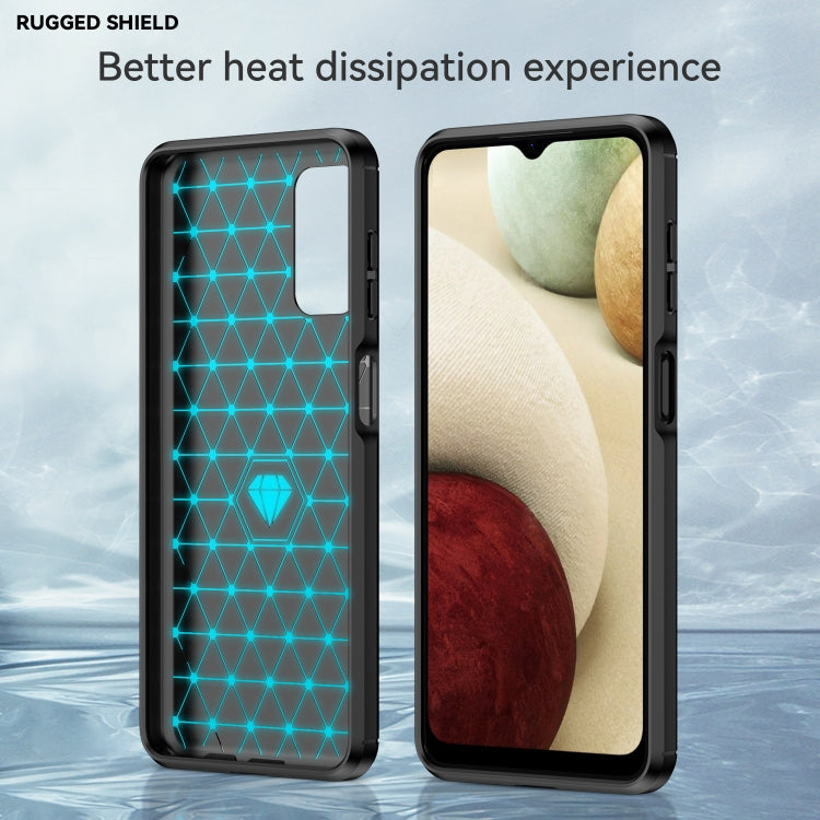 For Samsung Galaxy A04s Brushed Texture Carbon Fiber TPU Case