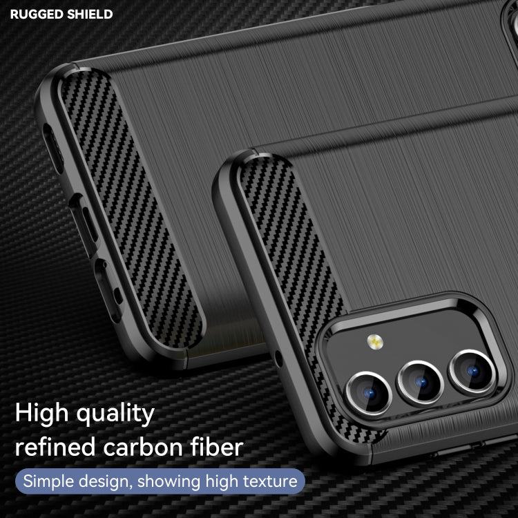 For Samsung Galaxy A04s Brushed Texture Carbon Fiber TPU Case