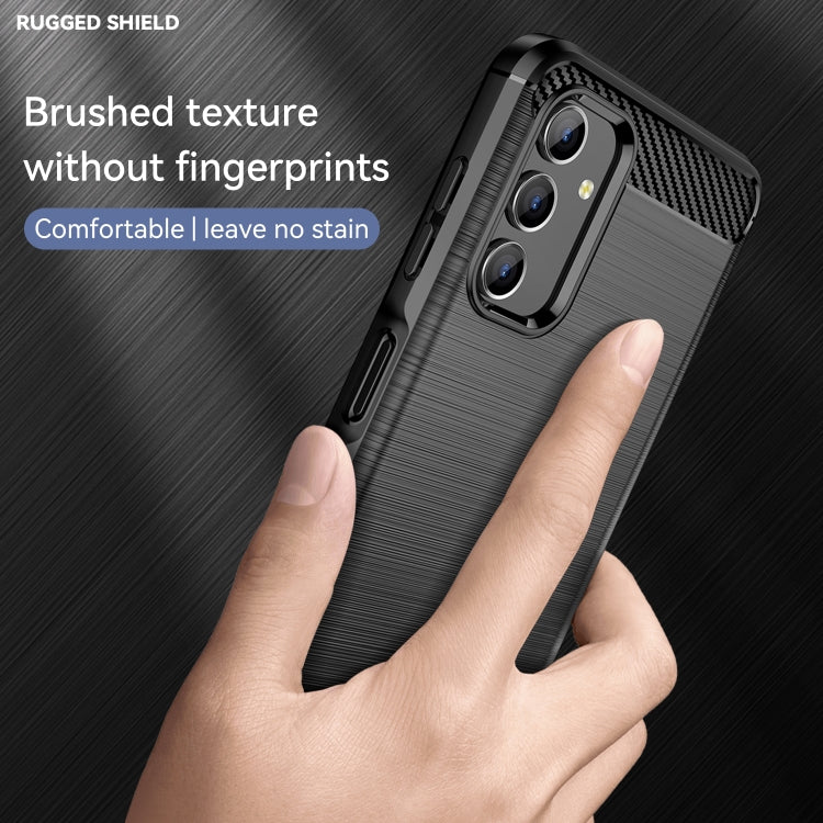 For Samsung Galaxy A04s Brushed Texture Carbon Fiber TPU Case