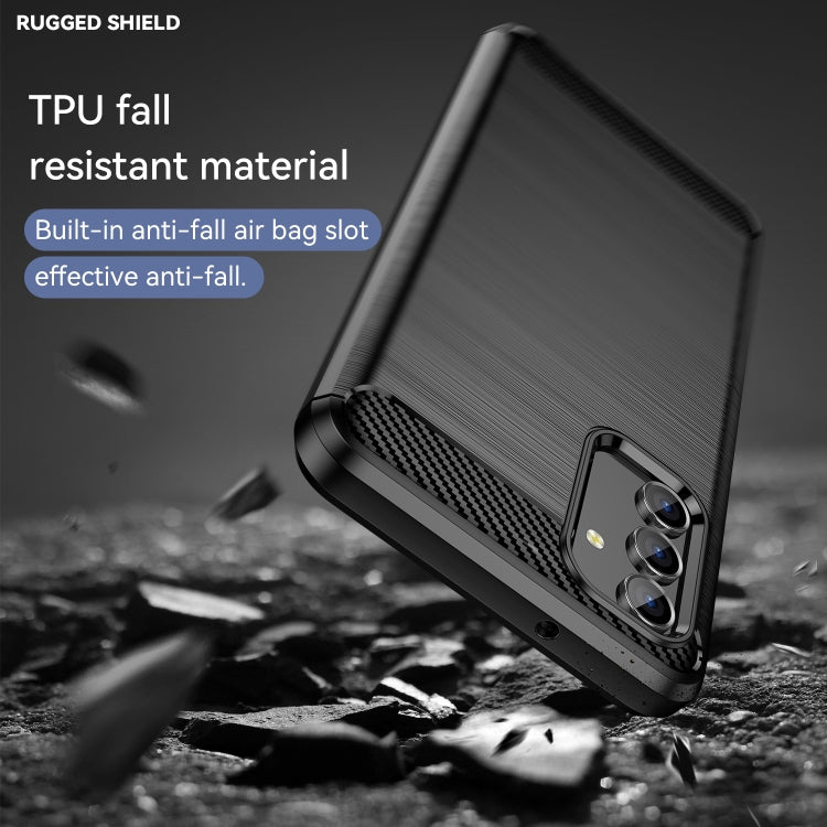 For Samsung Galaxy A04s Brushed Texture Carbon Fiber TPU Case