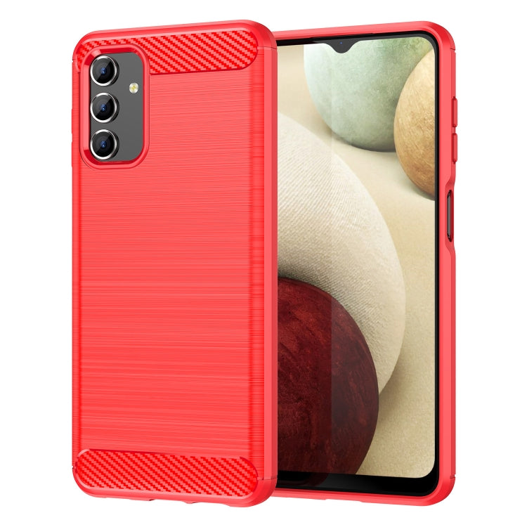 For Samsung Galaxy A04s Brushed Texture Carbon Fiber TPU Case