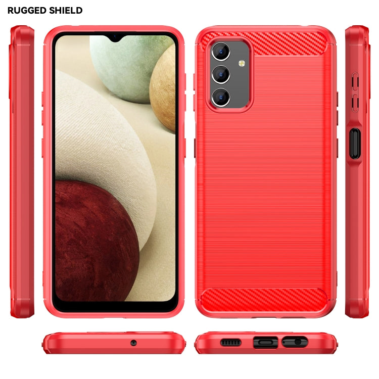 For Samsung Galaxy A04s Brushed Texture Carbon Fiber TPU Case