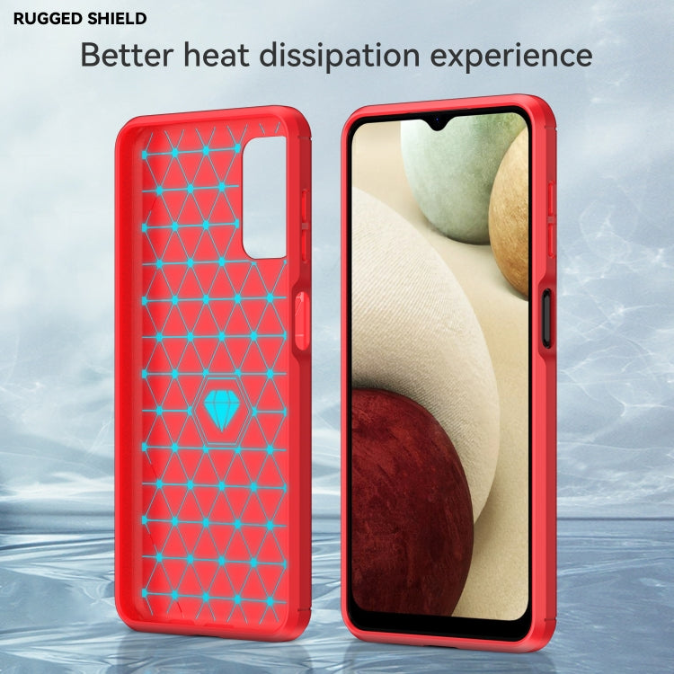 For Samsung Galaxy A04s Brushed Texture Carbon Fiber TPU Case