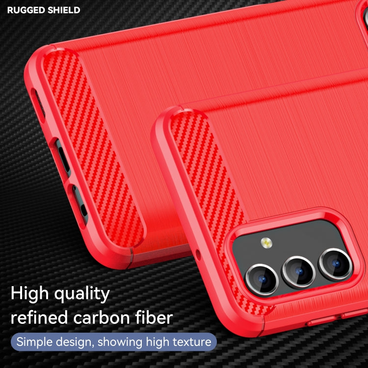 For Samsung Galaxy A04s Brushed Texture Carbon Fiber TPU Case