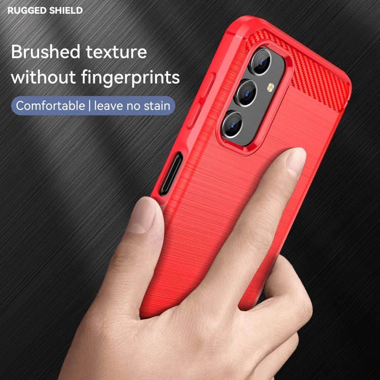 For Samsung Galaxy A04s Brushed Texture Carbon Fiber TPU Case