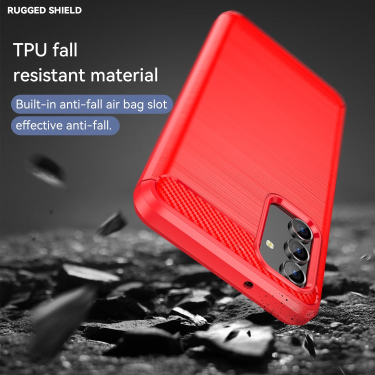For Samsung Galaxy A04s Brushed Texture Carbon Fiber TPU Case