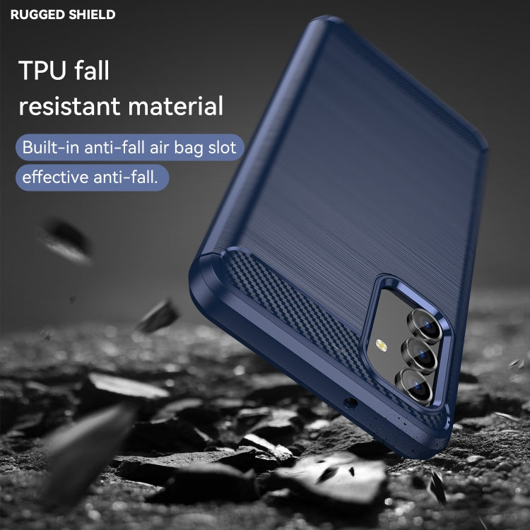 For Samsung Galaxy A04s Brushed Texture Carbon Fiber TPU Case