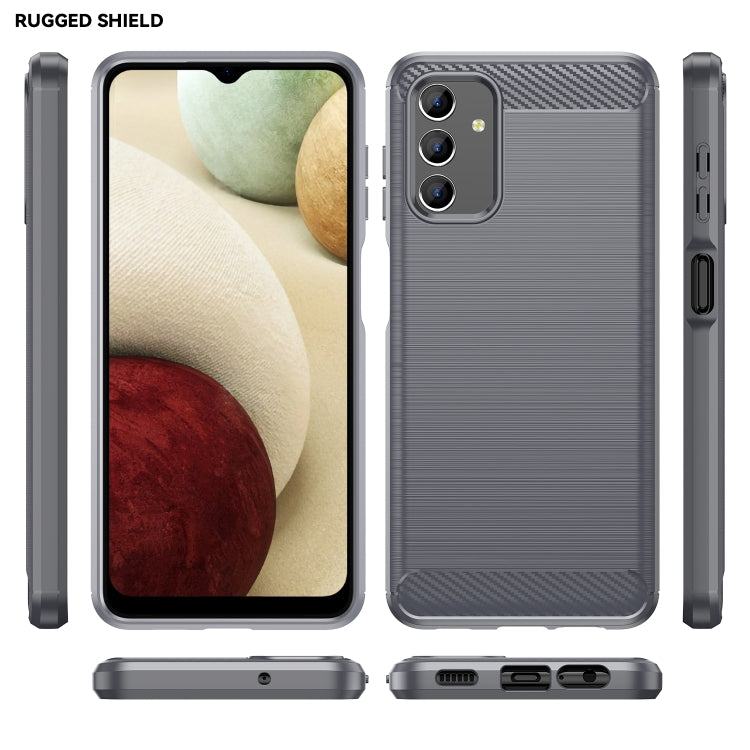 For Samsung Galaxy A04s Brushed Texture Carbon Fiber TPU Case