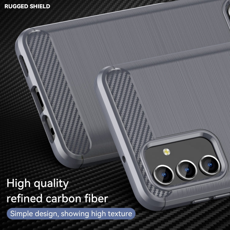 For Samsung Galaxy A04s Brushed Texture Carbon Fiber TPU Case