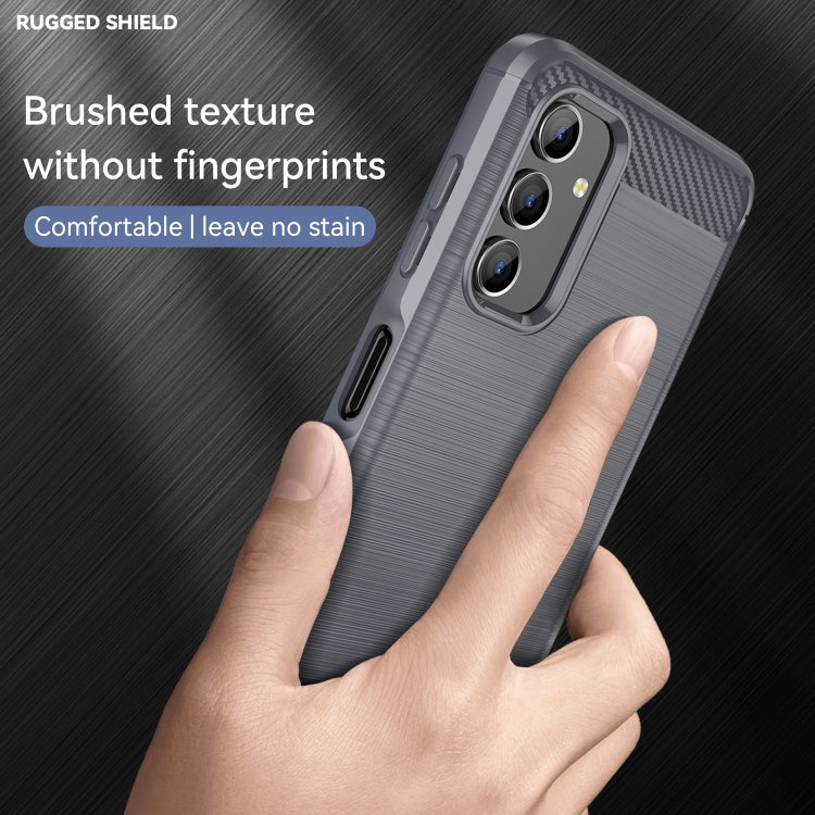 For Samsung Galaxy A04s Brushed Texture Carbon Fiber TPU Case