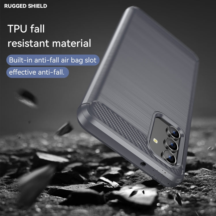 For Samsung Galaxy A04s Brushed Texture Carbon Fiber TPU Case