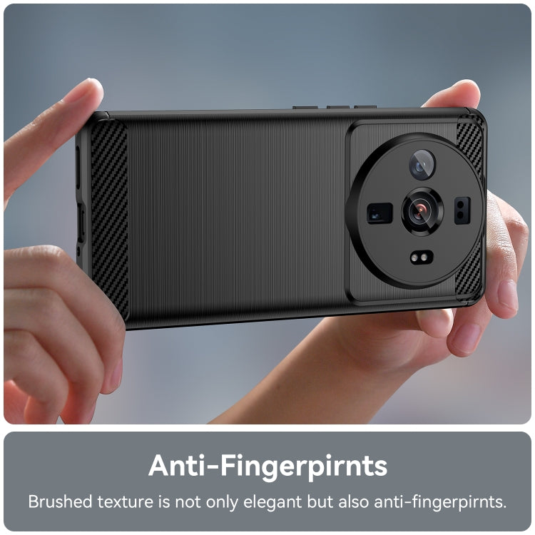 For Xiaomi 12S Ultra Brushed Texture Carbon Fiber TPU Case