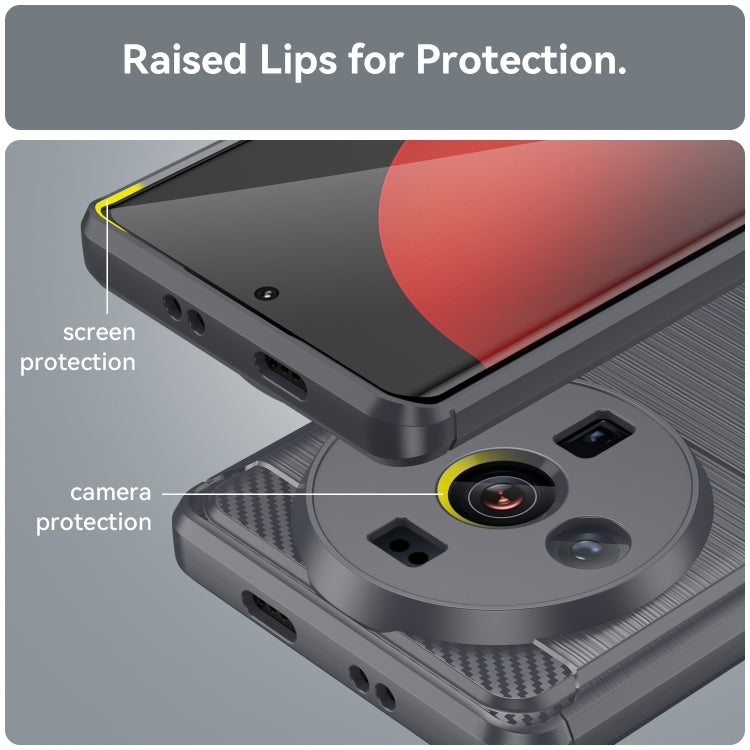 For Xiaomi 12S Ultra Brushed Texture Carbon Fiber TPU Case