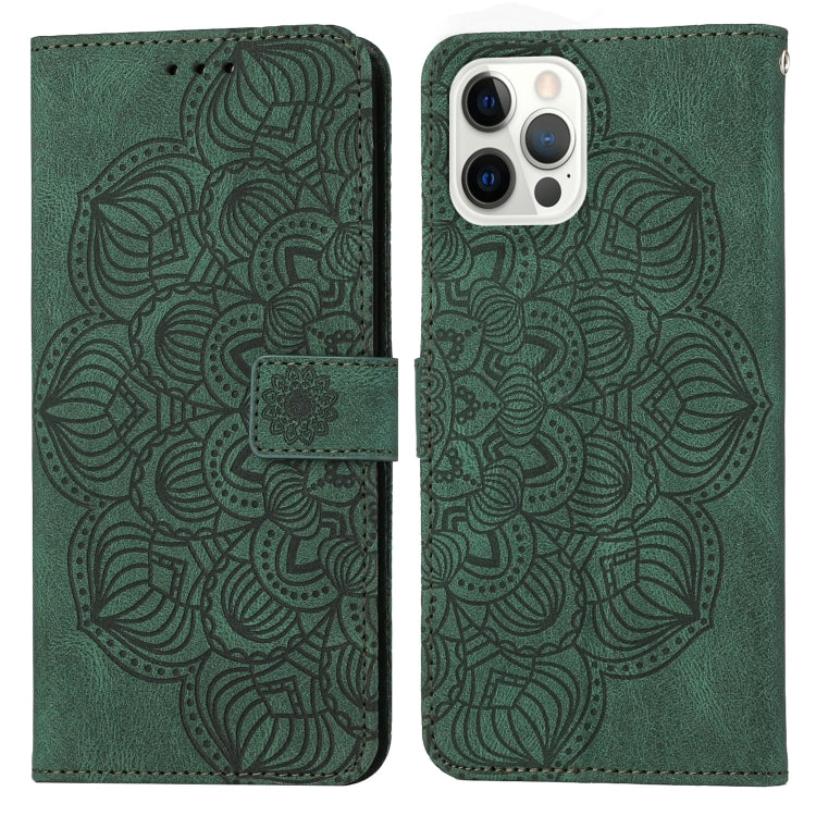 For iPhone 14 Pro Mandala Embossed Flip Leather Phone Case