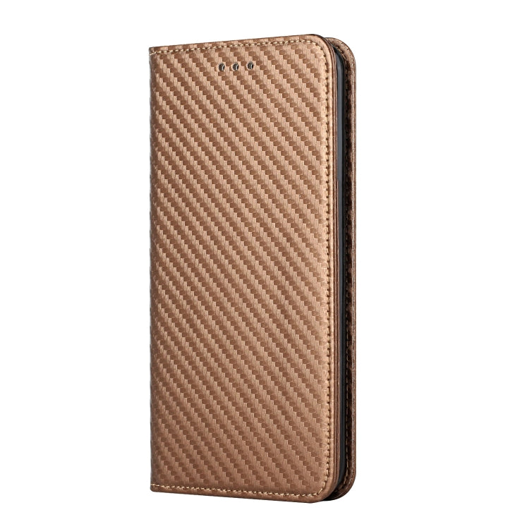 For iPhone 14 Carbon Fiber Texture Magnetic Flip Leather Phone Case