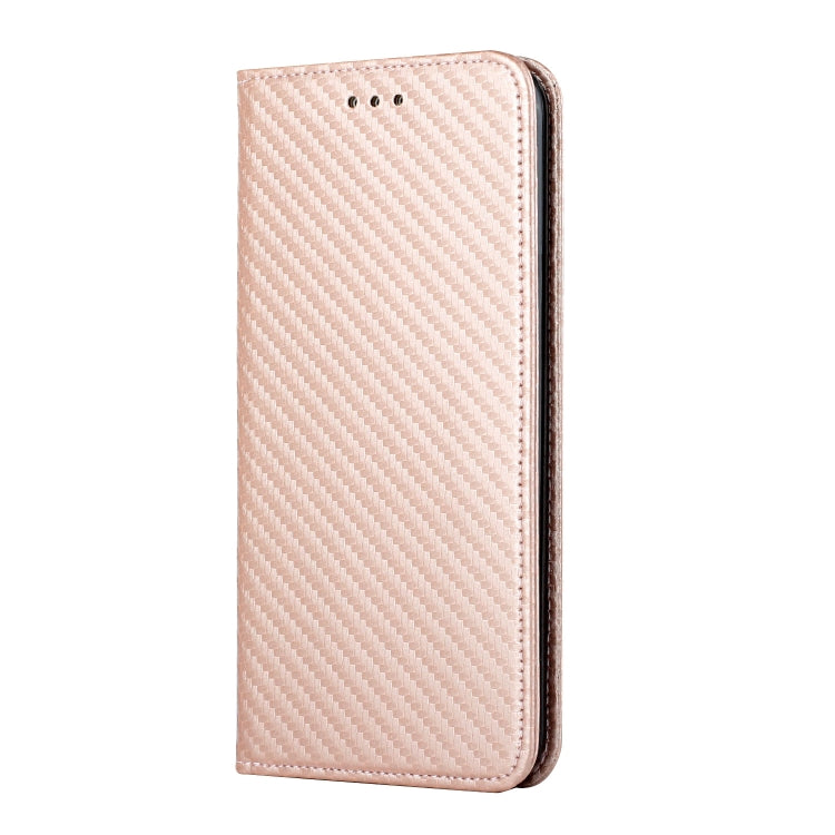 For iPhone 14 Carbon Fiber Texture Magnetic Flip Leather Phone Case